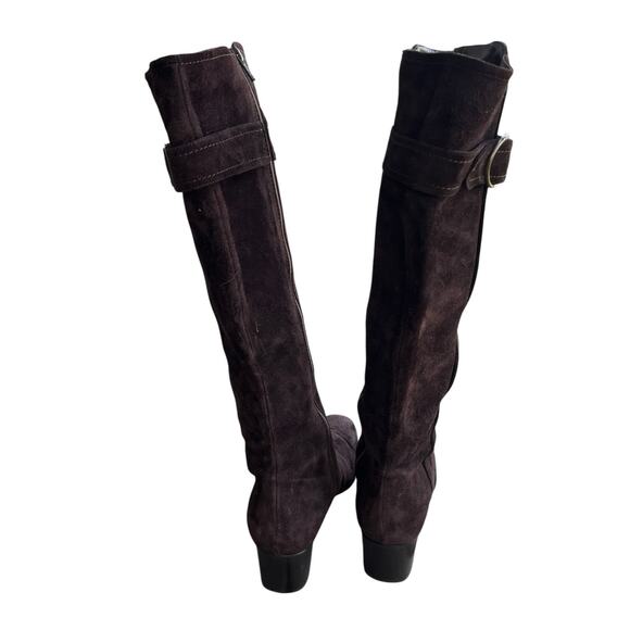 Cole Haan Boots Women Size 8.5 B Brown Suede Buckle Waterproof Heeled Knee Boots - Picture 7 of 16